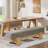 55" Upholstered Dining Bench with Padded Seat, Modern Kitchen Bench for Dining Room-1118331234