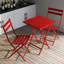 Ensemble bistro 3 pièces avec table carrée et chaises, structure en métal durable pour l'extérieur-667142299