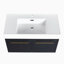 Meuble-lavabo mural 36 po avec lavabo, lavabo en résine à rebords épais, ensemble KD
