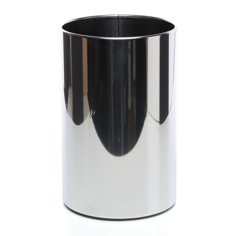 Basket 4.8 Gallons Steel Waste Bin, Polished Chrome