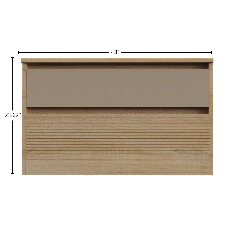 Meuble-lavabo avec plateau en bois et vasque Aeda, L 48 po