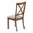 2Pcs Kitchen Dining Chairs, Walnut Finish Frame, Brown Upholstered Seat, Transitional Style, Foam Padding