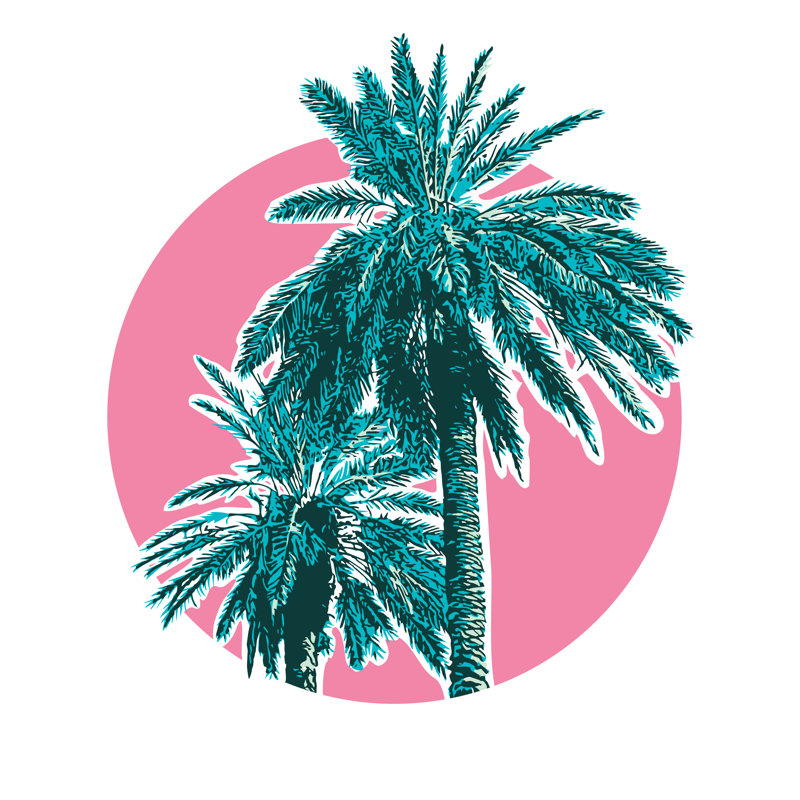 Coconut Palm Trees - Wrapped Canvas Print, 30cm H x 30cm W