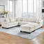 Canapé modulaire en forme de U Canapé rembourré en chenille avec repose-pieds de rangement mobile pour le salon, blanc