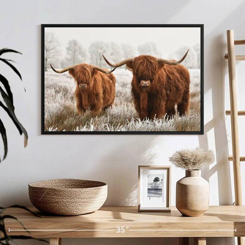 Hairy Scottish Highland Cows, 17" H x 25" W