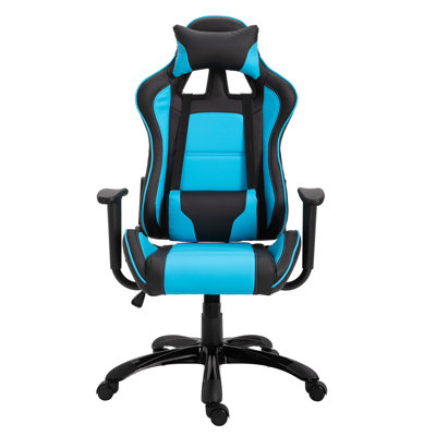 Fauteuil de jeu et de course en cuir polyuréthane à haut dossier