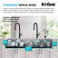 Évier de cuisine à double cuve encastrable en acier inoxydable de calibre 16 L 57 po KRAUS Kore ™