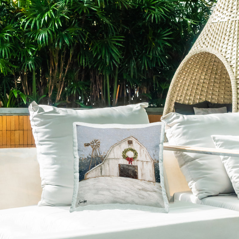 Coussin Snowy Country Barn