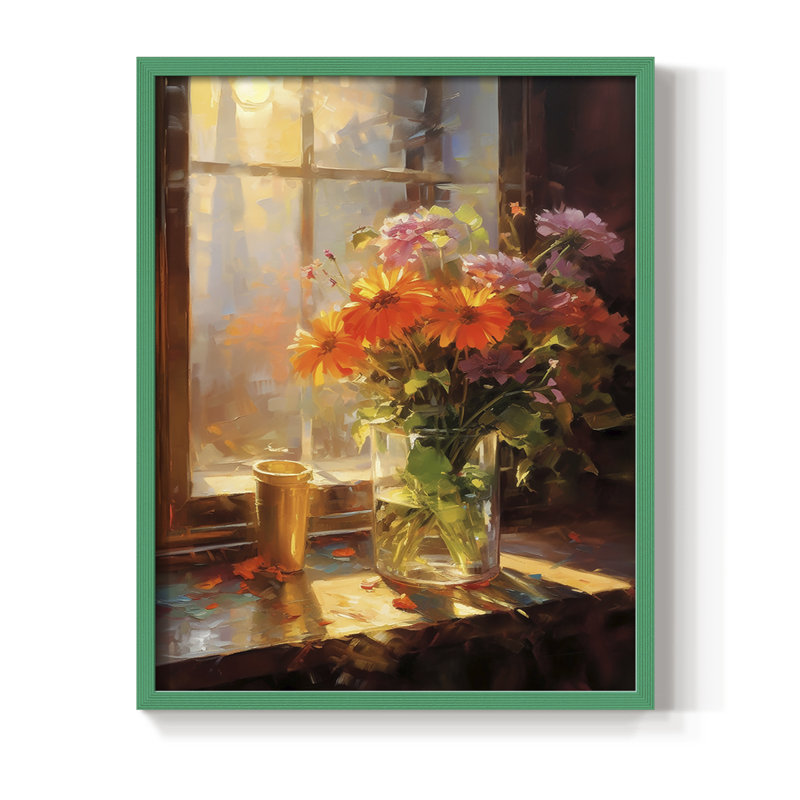 Impression encadrée FLORAL Series DCCLxx - Bois massif, H 11 po x l 9 po, Vert