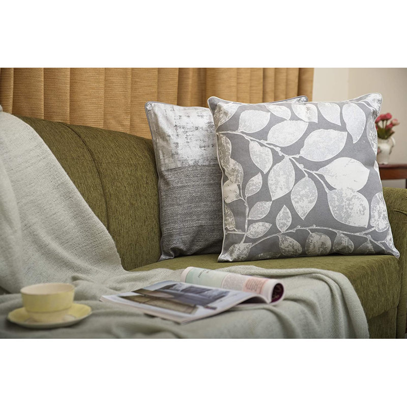 Rectangular Cushion Cover, Grey and Silver