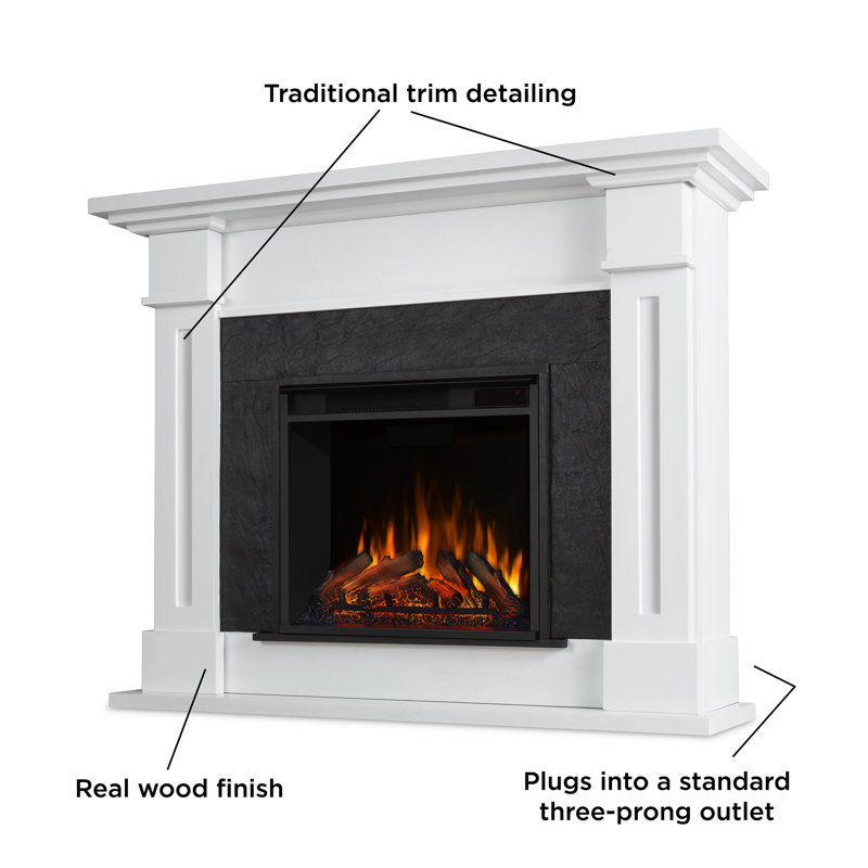 Kipling 54" Electric Fireplace by Real Flame, White