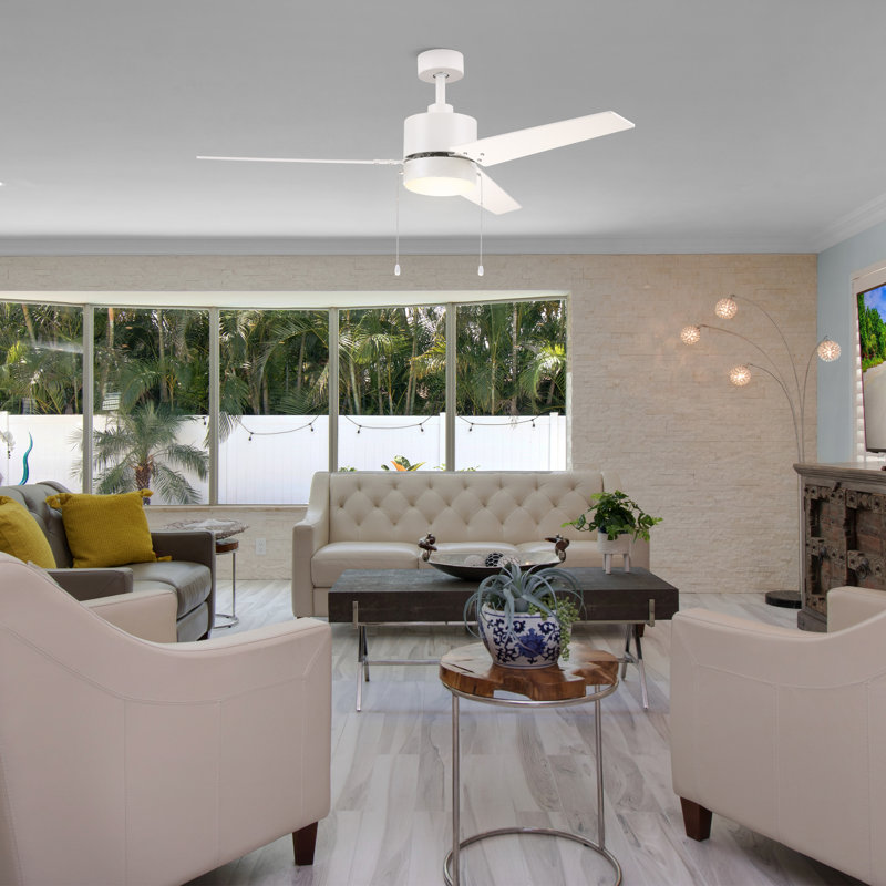 Nafiseh 52'' Ceiling Fan with LED Lights, White