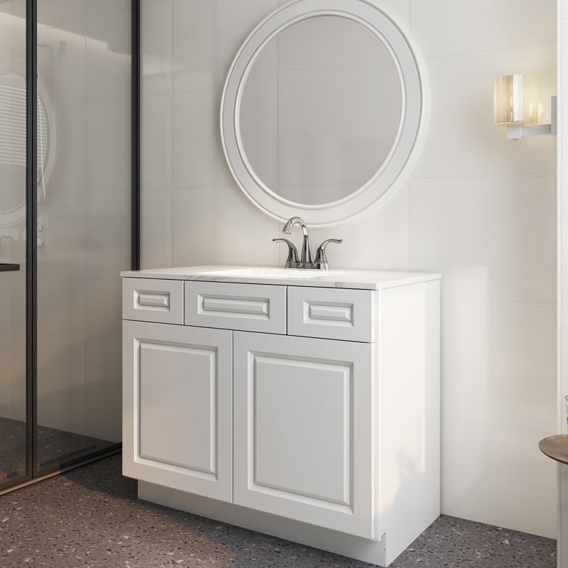 Base de meuble-lavabo simple 36 po seulement, Blanc