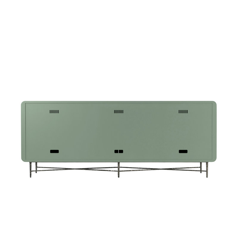 Sunburst Green Solid Wood 90'' Sideboard with Metal Base