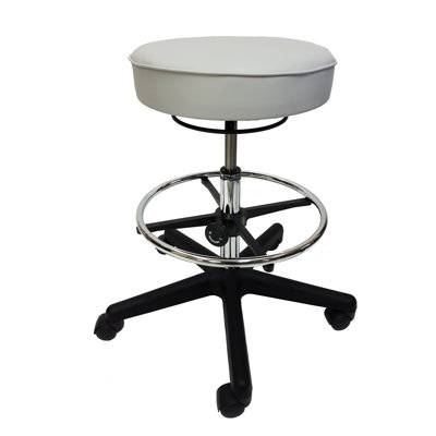 Pellegrino Adjustable Height Ergonomic Lab Stool with Footring Wheels