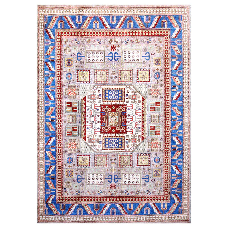 One-of-a-Kind High-Quality Hand-Knotted Blue/Gray Area Rug