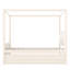 Lit plateforme simple avec tête de lit tapissier, lit gigogne simple et 3 tiroirs, cadre de lit à baldaquin princesse pour enfants, rangement et assemblage facile, beige-308120067-308120065