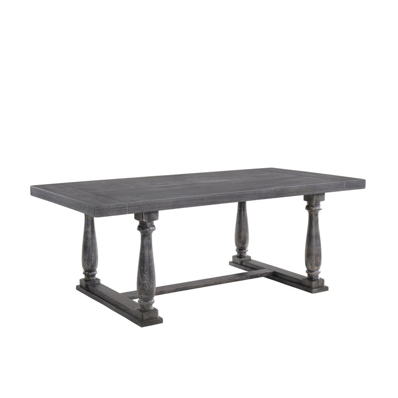 Bernard Weathered Gray Oak Finish Dining Table(Not Including Chair), Gray, 31"