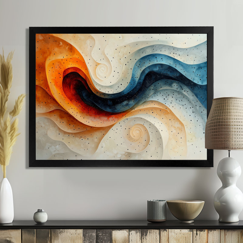 Marquart - Abstract Large Wall Art, H 30 po x l 40 po, Cadre simple, Noir, noir, noir, noir