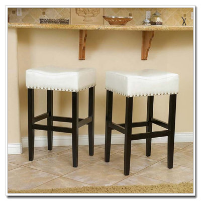 30" Backless Bonded Leather Backless Bar Stool