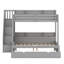 Lit superposé moderne avec escalier de rangement intégré, lit gigogne, tablettes de présentation, bande DEL ambiante et connectivité USB-1672662945