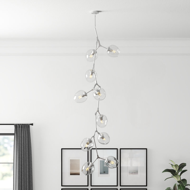 Maclean 10 - Light Globe Chandelier, Matte Chrome
