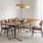 Nordic Minimalist Rectangular Dining Table Oak Solid Wood Top Metal Base Dining Table-101106435