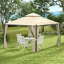 Pavillon de jardin en acier 10 x 12 pi, pour l'extérieur avec rideaux en polyester et double toit-123218918