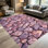 Tapis rustique mauve irrégulier 1pc pour le salon, doux et confortable, convenant à toutes les saisons, facile à entretenir, lavable à la machine, sous-table ferme convenant à la table à manger, à la cuisine, à la chambre à coucher,