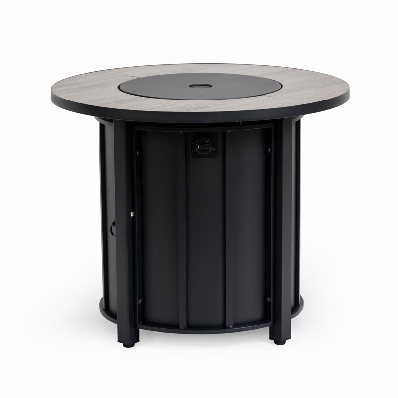 30" Ceramic Propane Fire Pit Table, 50000 BTU Round Steel Fire Pit