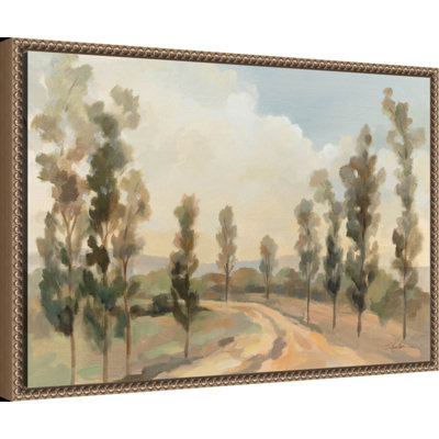 Poplar Trees by the Road by Silvia Vassileva Framed Canvas Wall Art Print -  Amanti Art, A14008808794