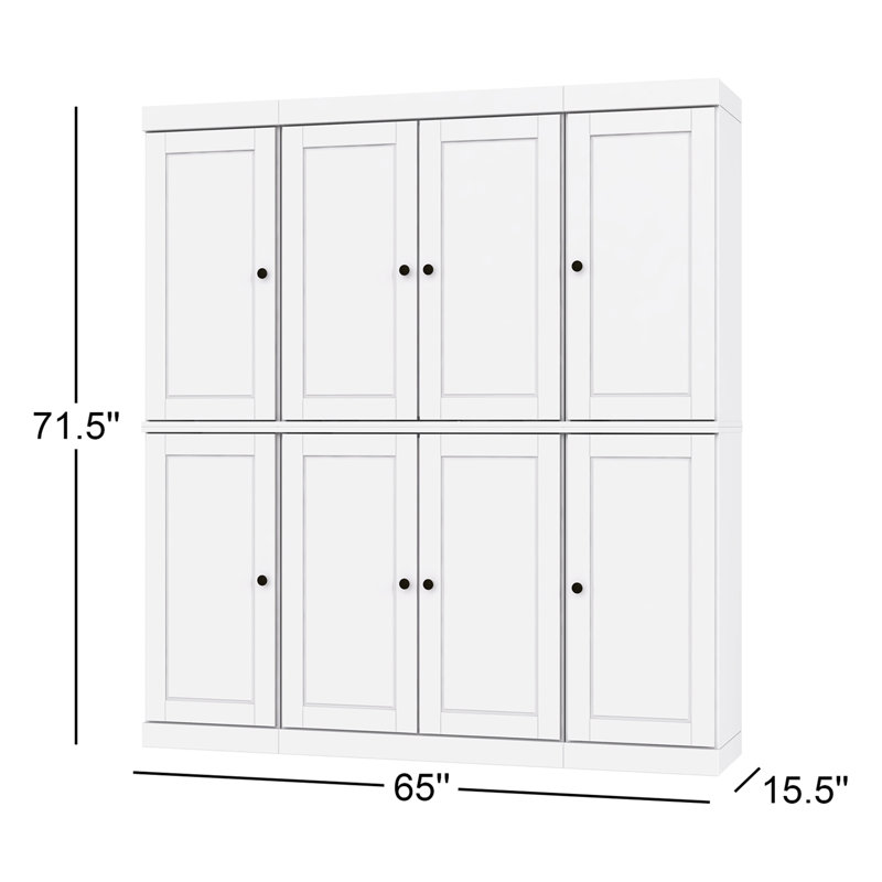 Siegmeyer 100% Solid Wood Tall Kitchen Pantry Cabinet with Doors, Adjustable Shelves, Modular Kitchen Storage Cabinet, 65" W x 71.5" H