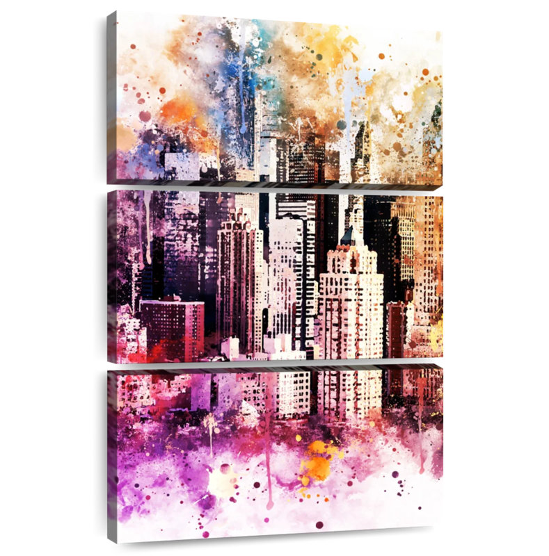 Times Square Skyscrapers, 38" H x 24" W