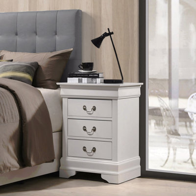 Charmante table de chevet traditionnelle blanche