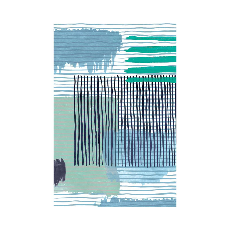 Abstract Striped Geo Green by Ninola Design - Wrapped Canvas Gallery-Wrapped Canvas Giclée