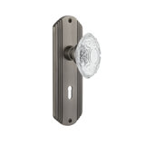 Deco Plate with Decorative Keyhole and Crystal Victorian Knob
