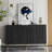Modern Black Lacquered 4 Door Wooden Cabinet Sideboard Buffet Server Cabinet Storage Cabinet, For Living Room, Entryway-1892068755