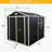 Storage shed with window and air vents