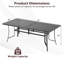 Table de salle à manger rectangulaire 76 po x 36 po avec trou pour parasol et balcon de jardin
