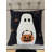 Halloween Ghost With Pumpkin Bucket Throw Pillow