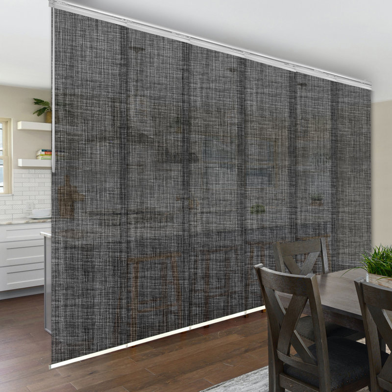 Tweed Semi Sheer Vertical Blind, White, 130"W x 94"L