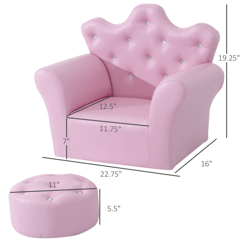 Caputo Kids 7'' Club Chair Chair and Ottoman
