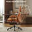 Albaugh Ergonomic Home Office Chair with Headrest, Large Executive Chair for Heavy Duty People, Mid-Century Big and Tall Lether Chair with Lumbar Support,  Computer Desk Task Chair for Home-1053797956