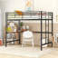 Lit mezzanine double en métal avec bureau et grille en métal-1918460676