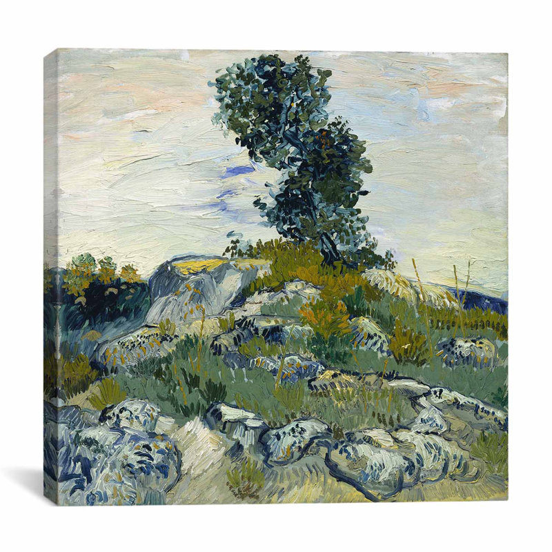 "The Rocks" par Vincent Van Gogh, reproduction d'art sur toile tendue avec châssis, H 12 po x l 12 po x P 0,75 po