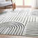 Feliz Geometric Machine Made Power Loomed Polypropylene Area Rug in Ivory/Black