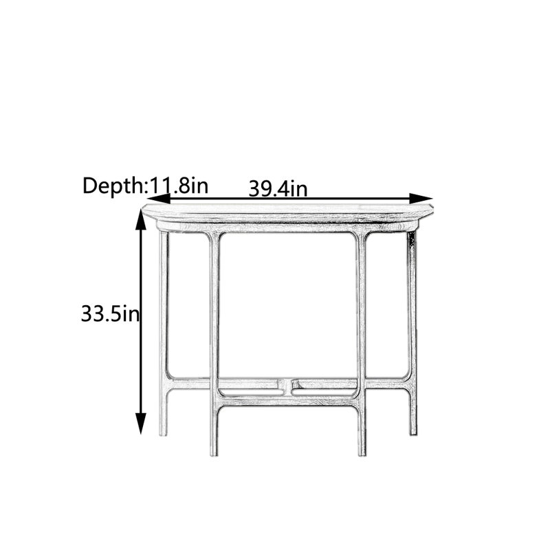 Console demi-cercle, H 33,5 po x l 39,4 po x P 11,8 po