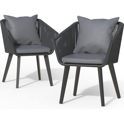 2 Person Outdoor Patio Dining Chairs by Breakwater Bay