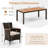 9 Pcs Outdoor Dining Set With Acacia Wood Table Top For 8 People Beige-1013516642