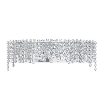 Chantant 4 Light 24.5in x 8.5in Bath Vanity & Wall Light in Polished Stainless Steel with Clear Radiance Crystals